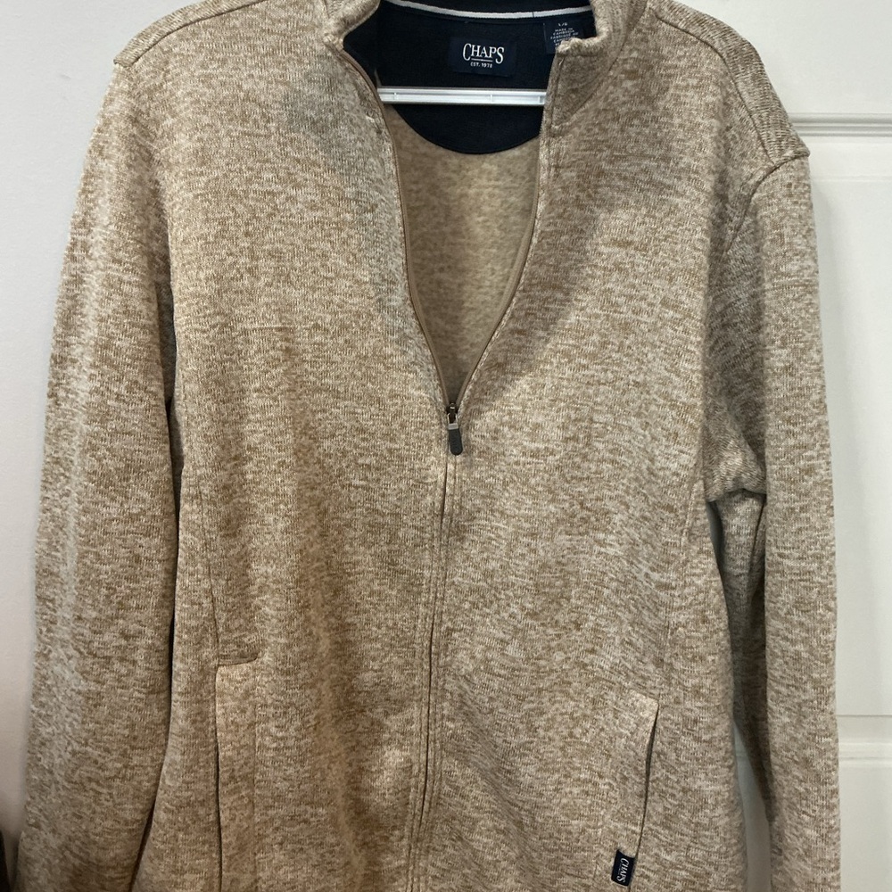 Chaps Beige Zip-Up Jacket